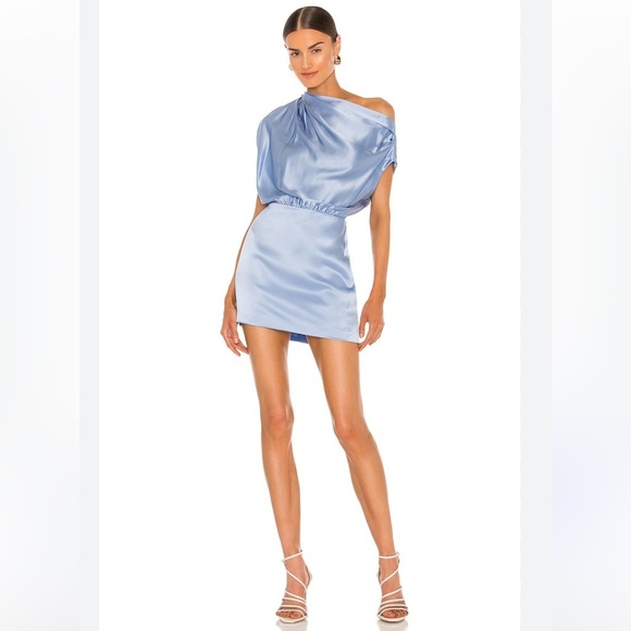 REVOLVE Dresses & Skirts - The Sei X Revolve Asymmetrical Draped Mini Dress in Sky Blue